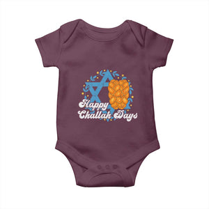Hanukkah Challah Baby Onesie Happy Challah Days Star Of David Gift TS12 Maroon Print Your Wear