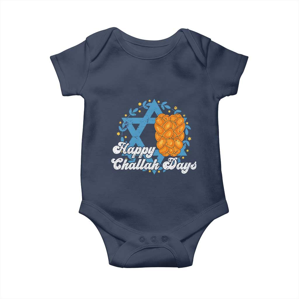 Hanukkah Challah Baby Onesie Happy Challah Days Star Of David Gift TS12 Navy Print Your Wear