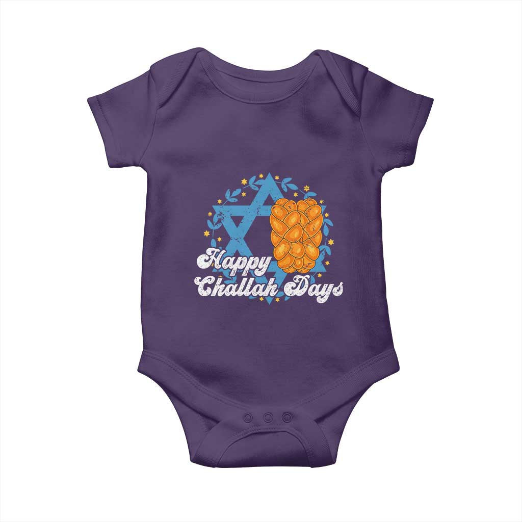 Hanukkah Challah Baby Onesie Happy Challah Days Star Of David Gift TS12 Purple Print Your Wear
