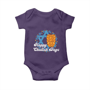 Hanukkah Challah Baby Onesie Happy Challah Days Star Of David Gift TS12 Purple Print Your Wear