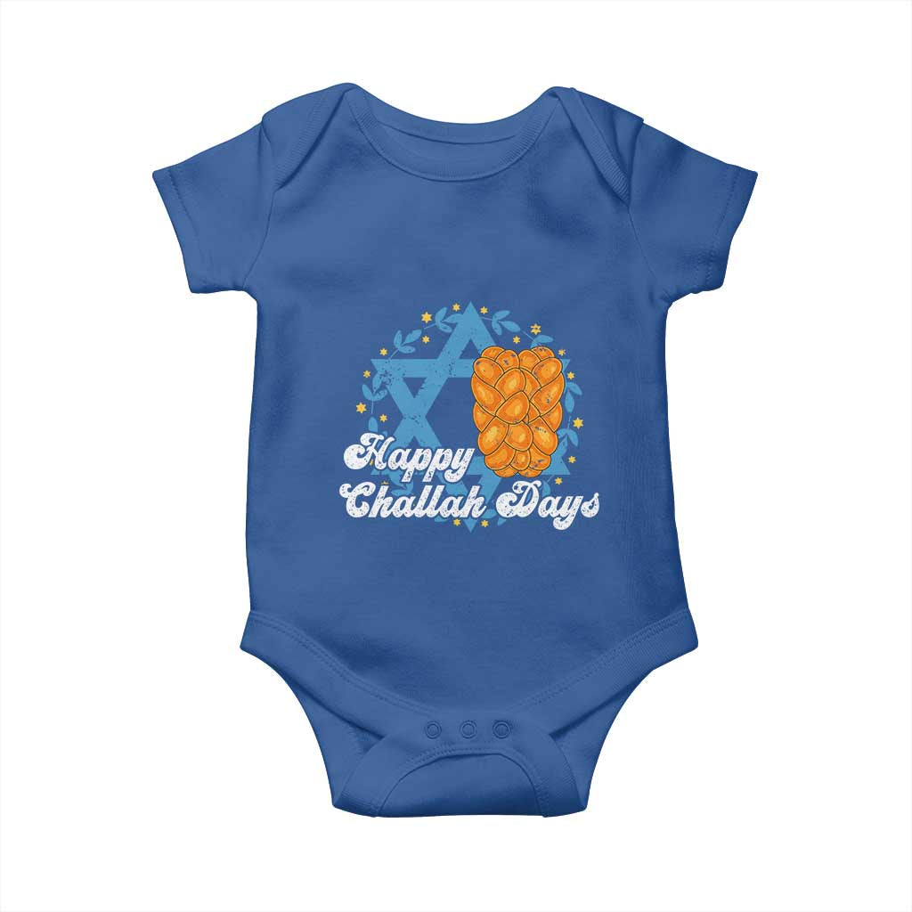 Hanukkah Challah Baby Onesie Happy Challah Days Star Of David Gift TS12 Royal Blue Print Your Wear