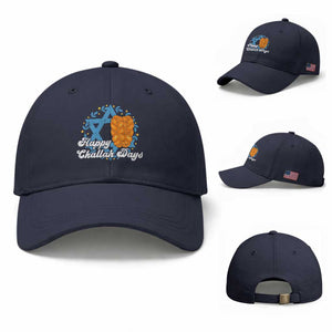 Hanukkah Challah Baseball Cap Happy Challah Days Star Of David Gift TS12 Baseball Cap Universal Fit Navy Print Your Wear