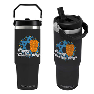 Hanukkah Challah Flip Straw Tumbler Happy Challah Days Star Of David Gift TS12 One Size: 30 oz Black Print Your Wear
