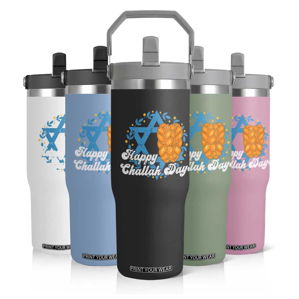 Hanukkah Challah Flip Straw Tumbler Happy Challah Days Star Of David Gift TS12 Print Your Wear