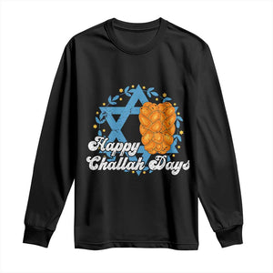 Hanukkah Challah Long Sleeve Shirt Happy Challah Days Star Of David Gift TS12 Black Print Your Wear