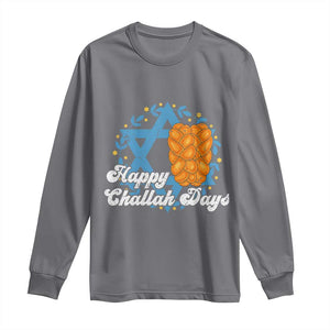 Hanukkah Challah Long Sleeve Shirt Happy Challah Days Star Of David Gift TS12 Charcoal Print Your Wear