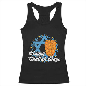 Hanukkah Challah Racerback Tank Top Happy Challah Days Star Of David Gift TS12 Black Print Your Wear