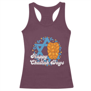 Hanukkah Challah Racerback Tank Top Happy Challah Days Star Of David Gift TS12 Maroon Print Your Wear