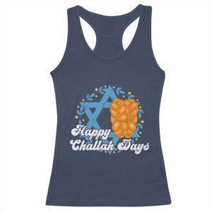 Hanukkah Challah Racerback Tank Top Happy Challah Days Star Of David Gift TS12 Navy Print Your Wear