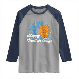 Hanukkah Challah Raglan Shirt Happy Challah Days Star Of David Gift TS12 Sport Gray Navy Print Your Wear