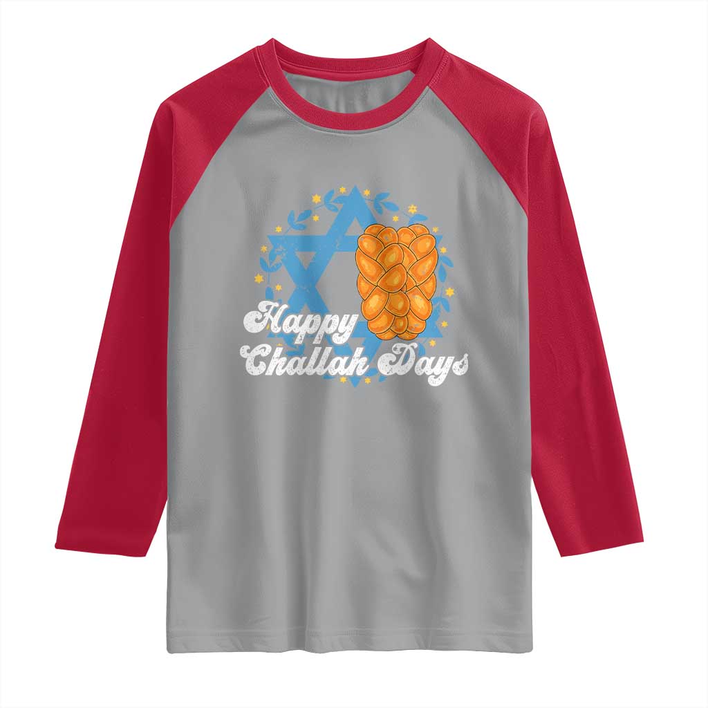 Hanukkah Challah Raglan Shirt Happy Challah Days Star Of David Gift TS12 Sport Gray Red Print Your Wear