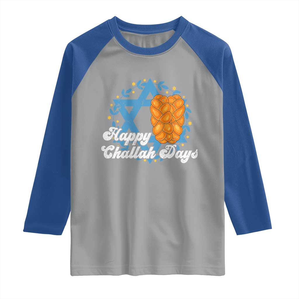 Hanukkah Challah Raglan Shirt Happy Challah Days Star Of David Gift TS12 Sport Gray Royal Print Your Wear