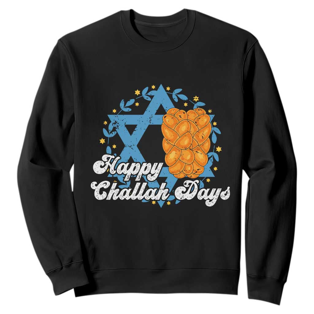 Hanukkah Challah Sweatshirt Happy Challah Days Star Of David Gift TS12 Black Print Your Wear