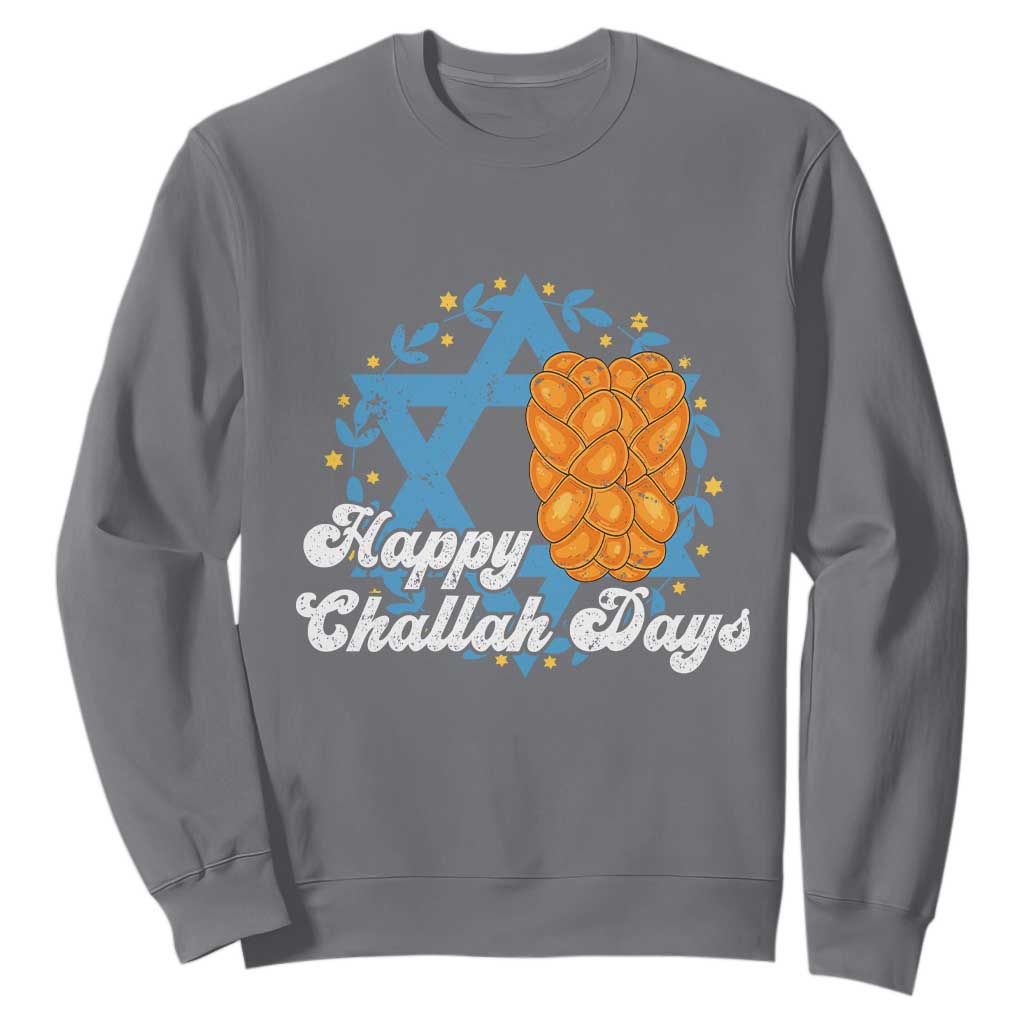 Hanukkah Challah Sweatshirt Happy Challah Days Star Of David Gift TS12 Charcoal Print Your Wear