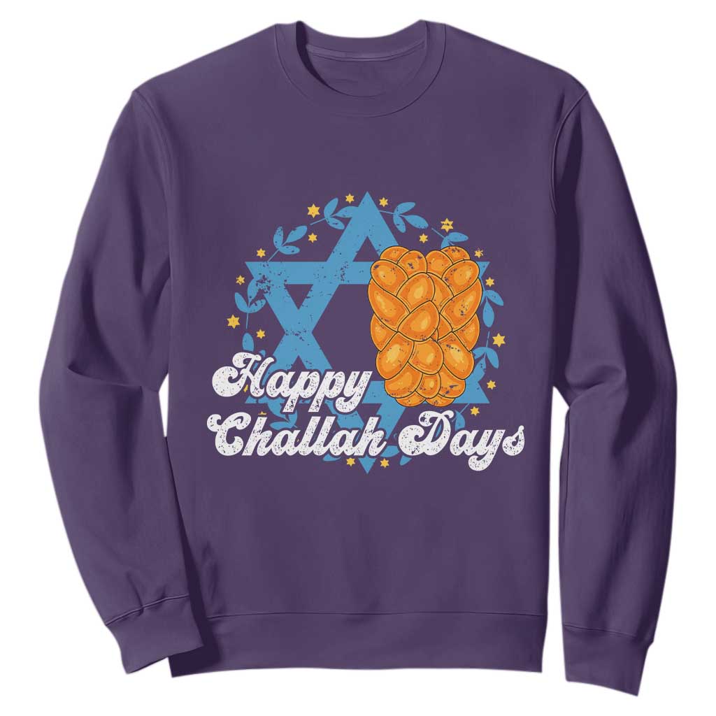 Hanukkah Challah Sweatshirt Happy Challah Days Star Of David Gift TS12 Purple Print Your Wear