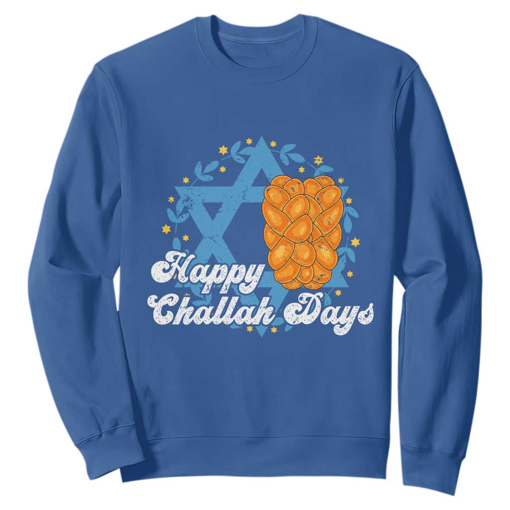 Hanukkah Challah Sweatshirt Happy Challah Days Star Of David Gift TS12 Royal Blue Print Your Wear