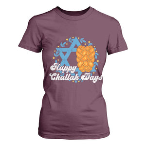 Hanukkah Challah T Shirt For Women Happy Challah Days Star Of David Gift TS12 Maroon Print Your Wear