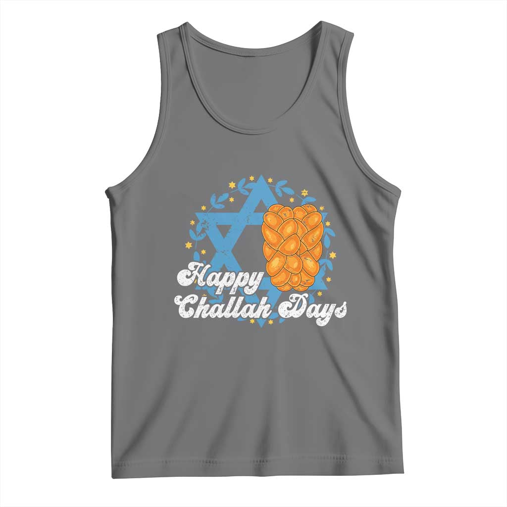 Hanukkah Challah Tank Top Happy Challah Days Star Of David Gift TS12 Black Heather Print Your Wear