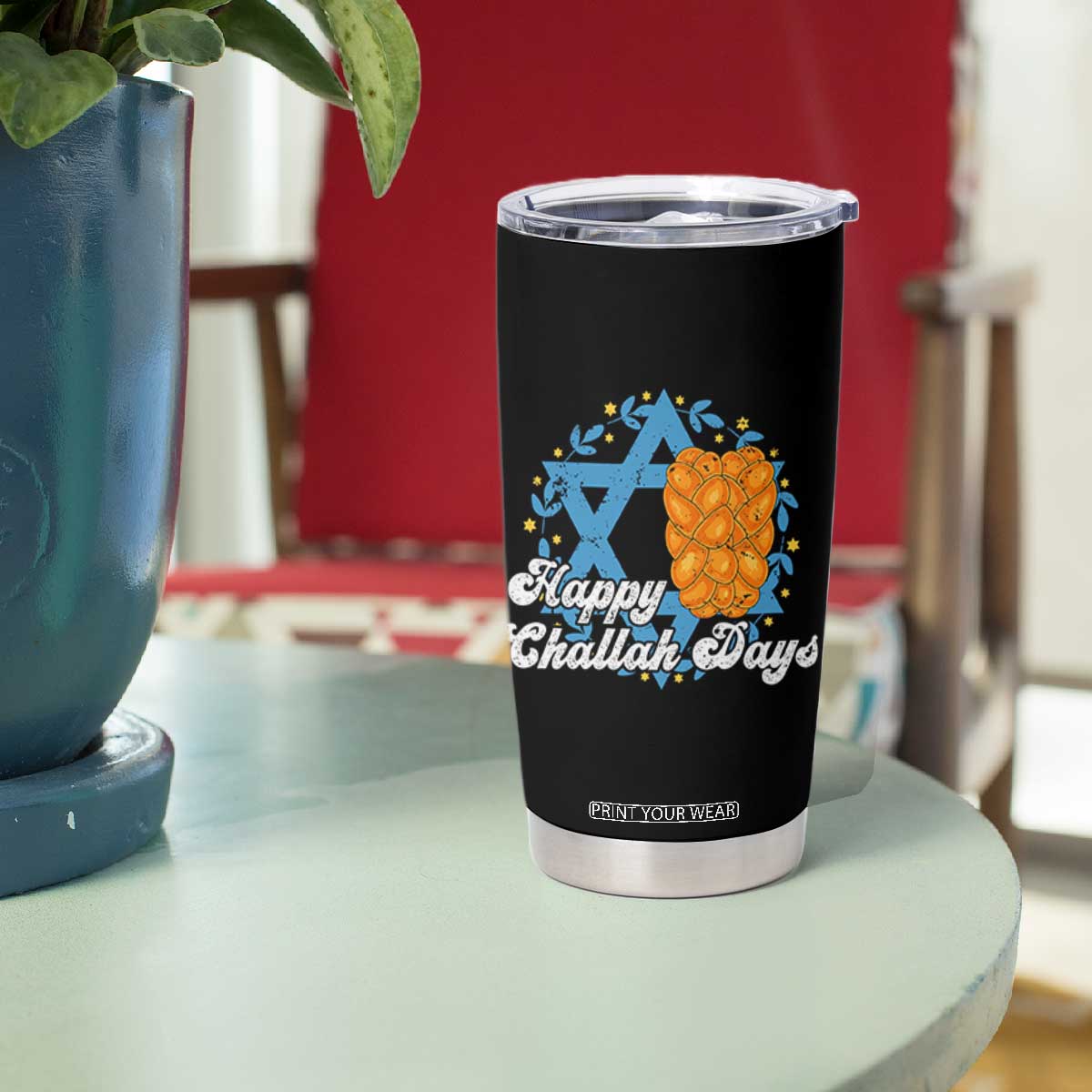 Hanukkah Challah Tumbler Cup Happy Challah Days Star Of David Gift TS12 Print Your Wear