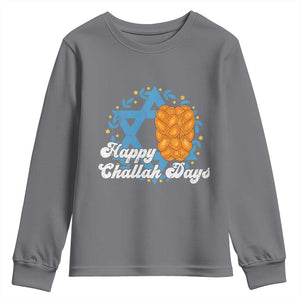 Hanukkah Challah Youth Sweatshirt Happy Challah Days Star Of David Gift TS12 Charcoal Print Your Wear