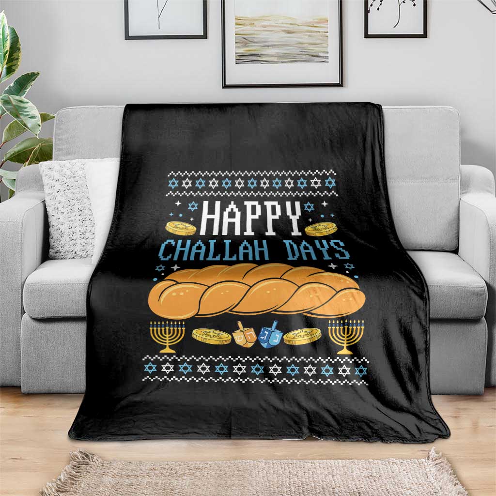 Happy Challah Days Throw Blanket Ugly Hanukkah Food Lover Gift TS12 Print Your Wear