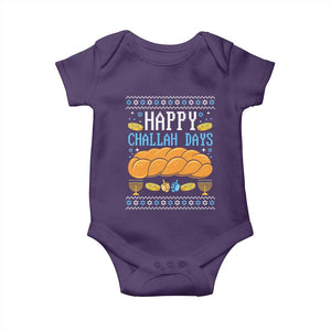 Happy Challah Days Baby Onesie Ugly Hanukkah Food Lover Gift TS12 Purple Print Your Wear