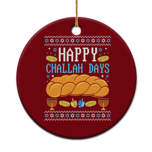 Happy Challah Days Ceramic Ornament Ugly Hanukkah Food Lover Gift TS12 1pc Red Print Your Wear