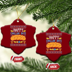 Happy Challah Days Ceramic Ornament Ugly Hanukkah Food Lover Gift TS12 Print Your Wear