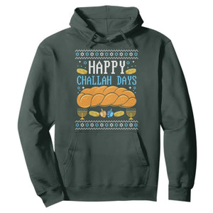 Happy Challah Days Hoodie Ugly Hanukkah Food Lover Gift TS12 Dark Forest Green Print Your Wear
