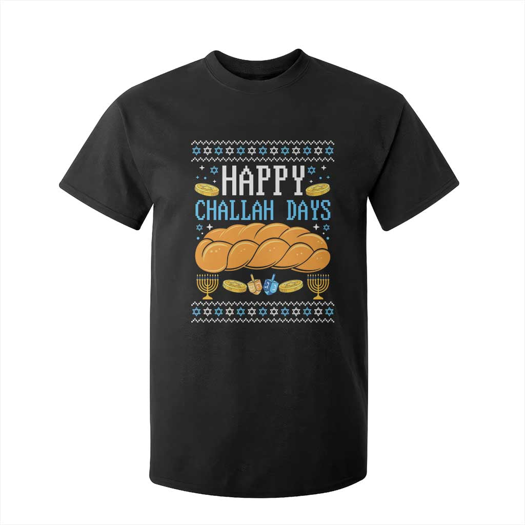 Happy Challah Days T Shirt For Kid Ugly Hanukkah Food Lover Gift TS12 Black Print Your Wear
