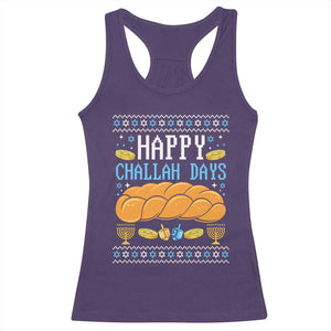 Happy Challah Days Racerback Tank Top Ugly Hanukkah Food Lover Gift TS12 Purple Print Your Wear