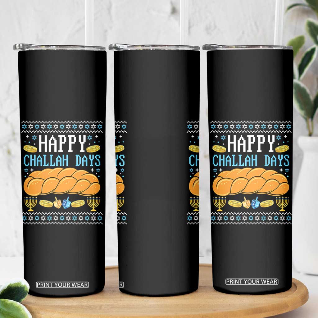 Happy Challah Days Skinny Tumbler Ugly Hanukkah Food Lover Gift TS12 Print Your Wear