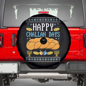 Happy Challah Days Spare Tire Cover Ugly Hanukkah Food Lover Gift TS12 Black Print Your Wear