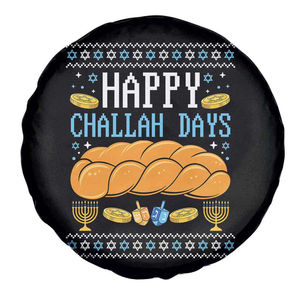 Happy Challah Days Spare Tire Cover Ugly Hanukkah Food Lover Gift - Print Your Wear