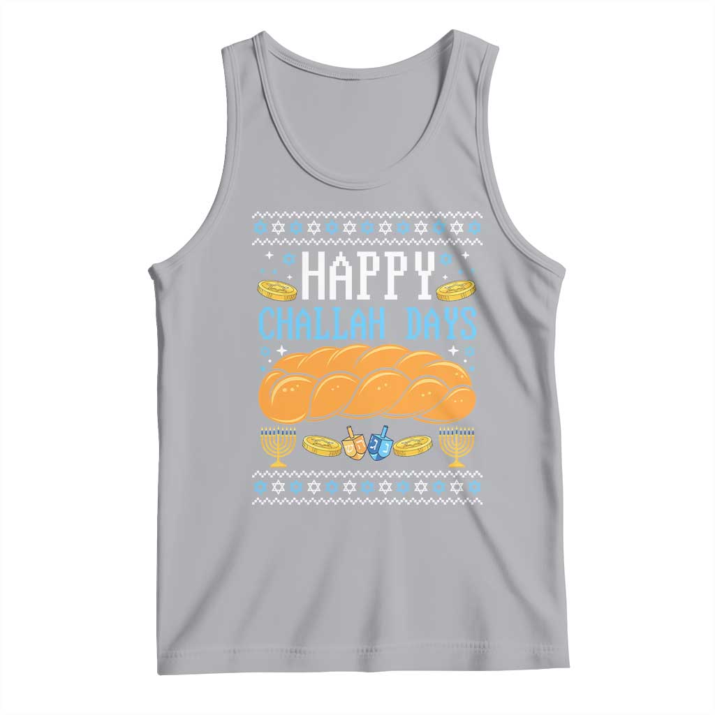 Happy Challah Days Tank Top Ugly Hanukkah Food Lover Gift TS12 Athletic Heather Print Your Wear