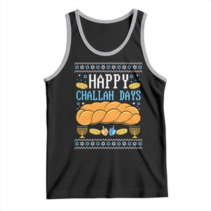 Happy Challah Days Tank Top Ugly Hanukkah Food Lover Gift TS12 Black Athletic Heather Print Your Wear