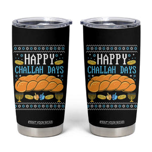 Happy Challah Days Tumbler Cup Ugly Hanukkah Food Lover Gift TS12 Black Print Your Wear