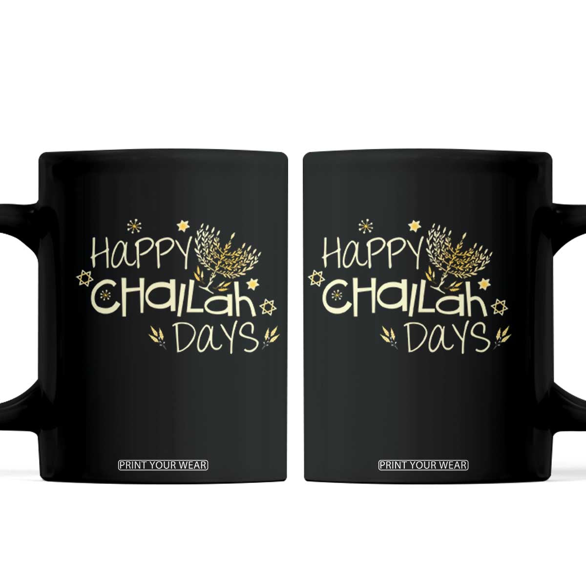 Funny Hanukkah Festival Of Lights Coffee Mug Happy Challah Days TS12 Black Print Your Wear