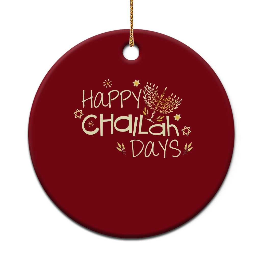 Funny Hanukkah Festival Of Lights Ceramic Ornament Happy Challah Days TS12 1pc Red Print Your Wear