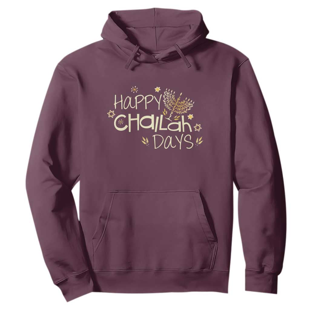 Funny Hanukkah Festival Of Lights Hoodie Happy Challah Days TS12 Maroon Print Your Wear