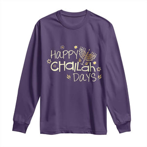 Funny Hanukkah Festival Of Lights Long Sleeve Shirt Happy Challah Days TS12 Purple Print Your Wear