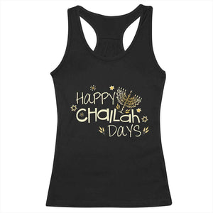 Funny Hanukkah Festival Of Lights Racerback Tank Top Happy Challah Days TS12 Black Print Your Wear