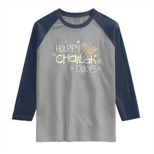 Funny Hanukkah Festival Of Lights Raglan Shirt Happy Challah Days TS12 Sport Gray Navy Print Your Wear