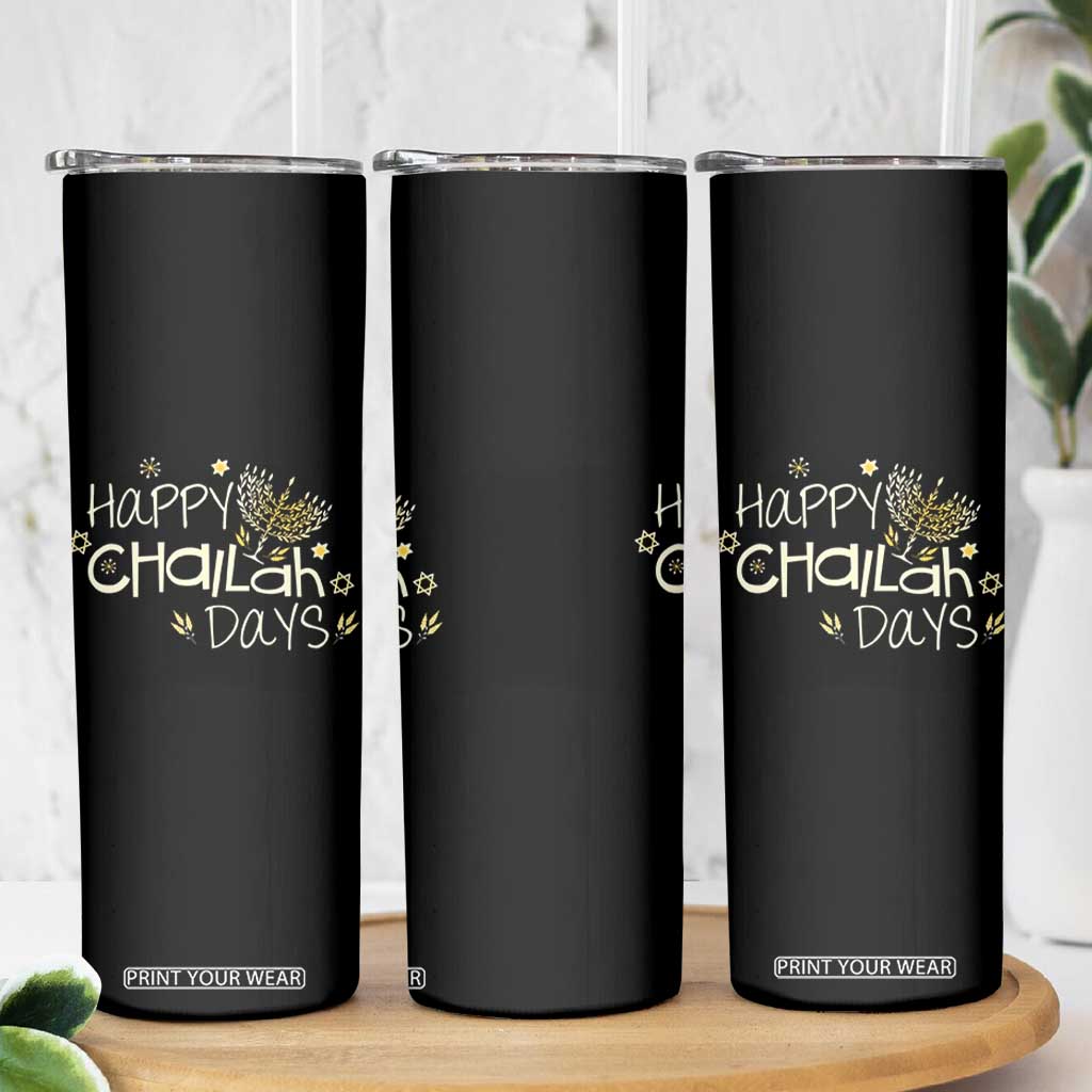Funny Hanukkah Festival Of Lights Skinny Tumbler Happy Challah Days TS12 Print Your Wear