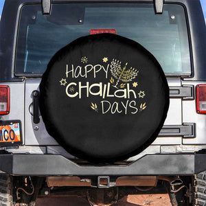 Funny Hanukkah Festival Of Lights Spare Tire Cover Happy Challah Days TS12 No hole Black Print Your Wear