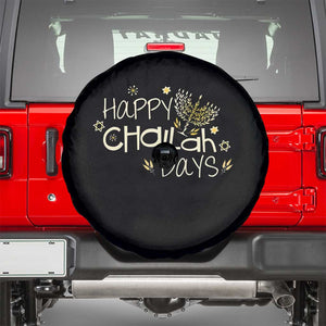 Funny Hanukkah Festival Of Lights Spare Tire Cover Happy Challah Days TS12 Black Print Your Wear