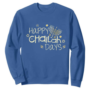 Funny Hanukkah Festival Of Lights Sweatshirt Happy Challah Days TS12 Royal Blue Print Your Wear