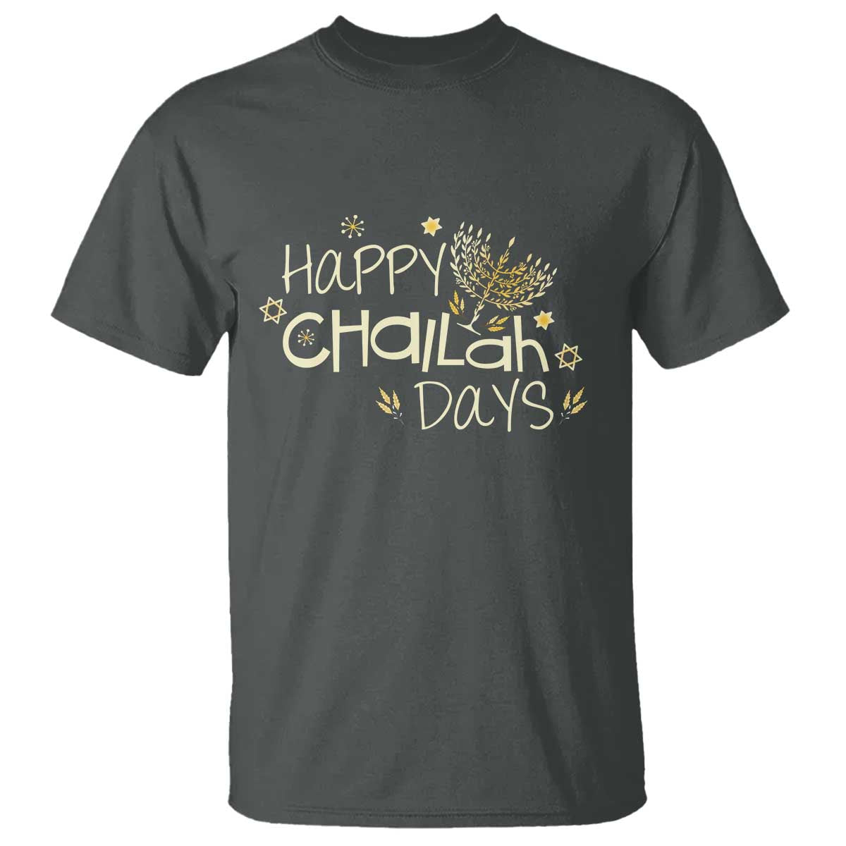 Funny Hanukkah Festival Of Lights T Shirt Happy Challah Days TS12 Dark Heather Print Your Wear