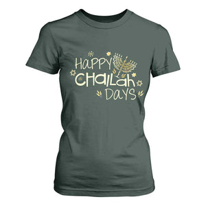 Funny Hanukkah Festival Of Lights T Shirt For Women Happy Challah Days TS12 Dark Forest Green Print Your Wear