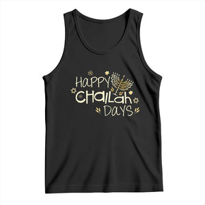 Funny Hanukkah Festival Of Lights Tank Top Happy Challah Days TS12 Black Print Your Wear